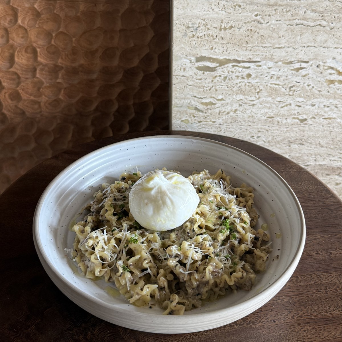 Mushroom & Truffle Pasta with burrata